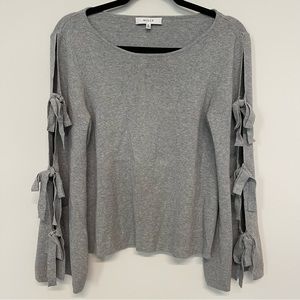 Milly Gray Bow Long Sleeve Sweater Neutral Designer Women’s Size Medium